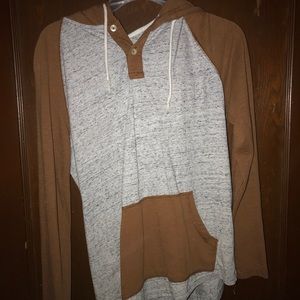 White/ Brown lightweight hoodie